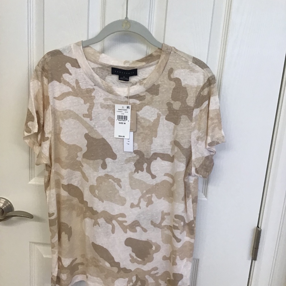 Sanctuary linen slub camo tee